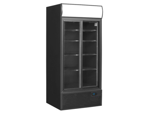 Glasschiebetüren-Kühlschrank in Schwarz FSC891S Black