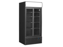 Glasschiebetüren-Kühlschrank in Schwarz FSC891S...
