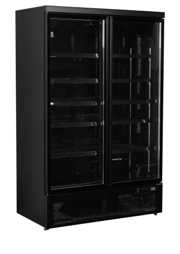 Kühlschrank mit 2 Glastüren schwarz Atom Maxi C2DBB