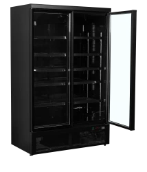 Kühlschrank mit 2 Glastüren schwarz Atom Maxi C2DBB