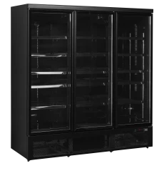 Kühlschrank mit 3 Glastüren schwarz Atom Maxi...