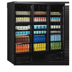 Kühlschrank mit 3 Glastüren schwarz Atom Maxi...