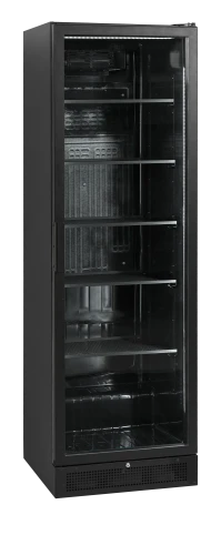 Flaschenkühlschrank mit Glastür schwarz SCU1425H