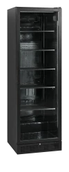 Flaschenkühlschrank mit Glastür schwarz SCU1425H