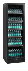 Flaschenkühlschrank mit Glastür schwarz SCU1425H