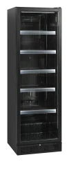 Flaschenkühlschrank mit Glastür schwarz SCU1425H