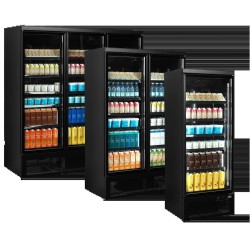 Kühlschrank mit Glastür schwarz Atom Maxi C1DBB