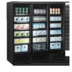 Gefrierschrank mit 3 Glastüren schwarz Atom Maxi F3DBB