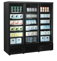 Gefrierschrank mit 3 Glastüren schwarz Atom Maxi F3DBB