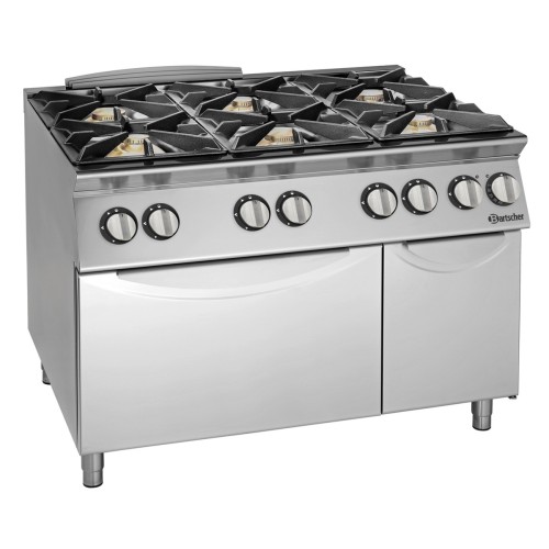 Gasherd 900 6 Flammen mit Elektrobackofen