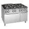 Gasherd 900 6 Flammen mit Elektrobackofen
