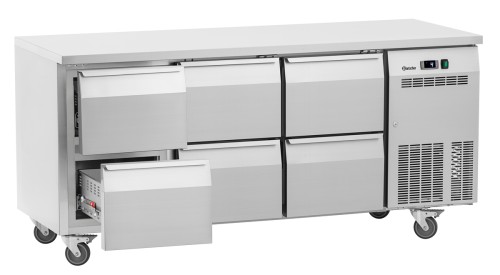 Edelstahl Kühltisch Easy S6-1501 mit Rollen