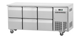 Edelstahl Kühltisch Easy S6-1501 mit Rollen