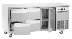Edelstahl Kühltisch Easy S4T1-1501 mit Rollen