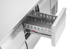 Edelstahl Kühltisch Easy S4T1-1501 mit Rollen