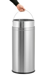 Edelstahl-Abfalleimer mit Swingdeckel 52 Liter