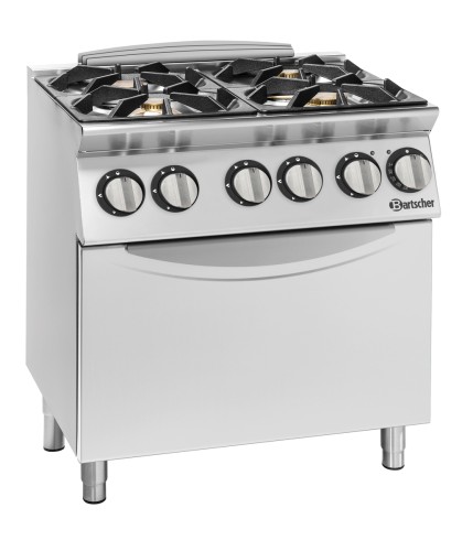 Gasherd 900 4 Flammen mit Elektrobackofen