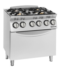 Gasherd 900 4 Flammen mit Elektrobackofen