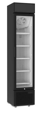 Tiefkühlschrank schwarz mit Glastür slim FSF176VH B