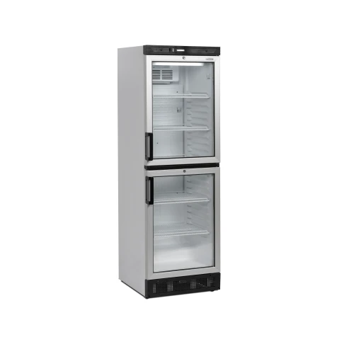 Flaschenkühlschrank mit 2 halben Glastüren FS2380