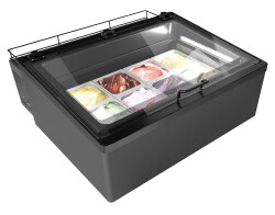 Auftisch-Eisvitrine MINI CREAM 4V LED GRAU