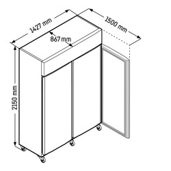 Edelstahl Kühlschrank 2-türig GN 2/1 FRPSvg 1402 Performance