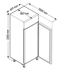 Gastro Kühlschrank GN 2/1 Umluft FRPSvg 6501 Performance