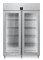 Gastro Edelstahl Kühlschrank 2 Glastüren GN 2/1 FRPSvh 1412