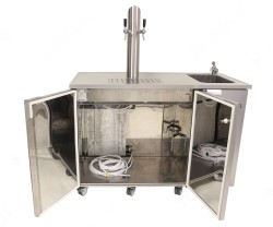 Mobile Edelstahl Bierbar BT 60 Spüle & Zapfsäule komplett