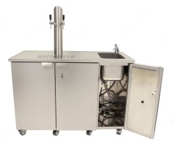 Mobile Edelstahl Bierbar BT 60 Spüle & Zapfsäule komplett