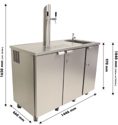 Mobile Edelstahl Bierbar BT 60 Spüle & Zapfsäule komplett