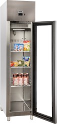 Edelstahl Gewerbekühlschrank mit Glastür KU 356 G