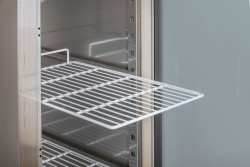 Edelstahl Gewerbekühlschrank mit Glastür KU 356 G