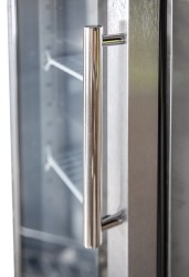 Edelstahl Gewerbekühlschrank mit Glastür KU 356 G