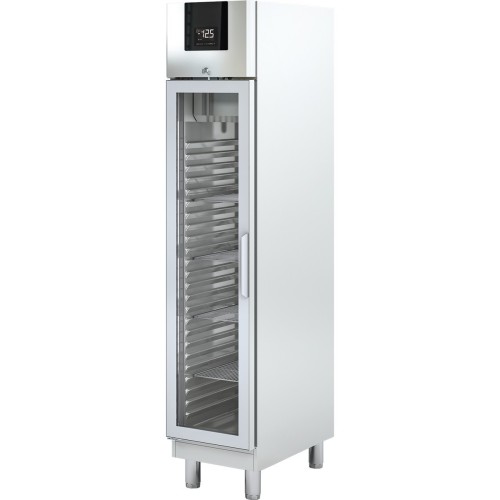 Edelstahl-Tiefkühlschrank mit Glastür TKU 359 G Rechts