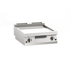 Gas-Grillplatte glatt verchromt 14kW mit 2 Heizzonen
