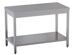 Edelstahl-Arbeitstisch ohne Aufkantung B 140cm x T 60cm