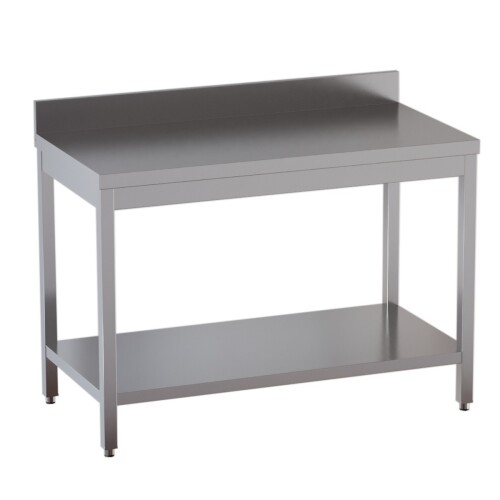 Edelstahl-Arbeitstisch mit Aufkantung B 100cm x T 70cm