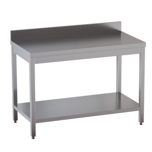 Edelstahl-Arbeitstisch mit Aufkantung B 180cm x T 70cm