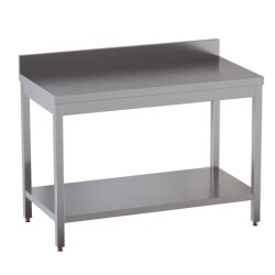 Edelstahl-Arbeitstisch mit Aufkantung B 180cm x T 70cm