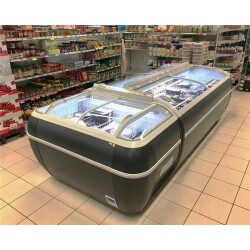 Supermarkt-Gefriertruhe in Anthrazit TWIN HEAD A-F