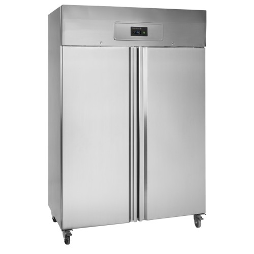 Edelstahl-Kühlschrank 2-türig auf Rollen RK1010