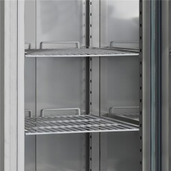Edelstahl-Kühlschrank 2-türig auf Rollen GN 2/1...