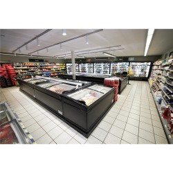 Supermarkt-Kühl-/Gefriertruhe in Schwarz SFI185B HC-CF VS