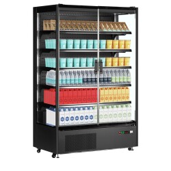 Wandkühlregal 2-türig schwarz PC1250B