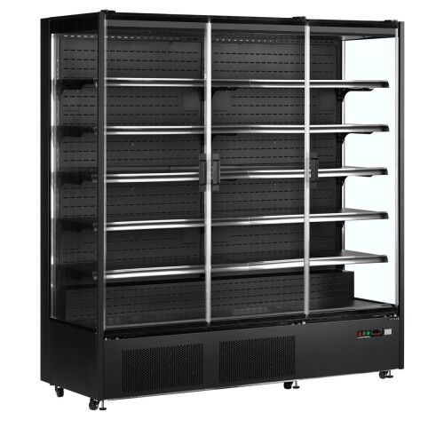Wandkühlregal 3-türig schwarz PC1870B