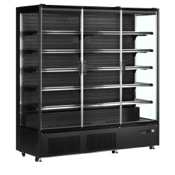 Wandkühlregal 3-türig schwarz PC1870B
