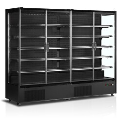 Wandkühlregal 4-türig schwarz PC2500B
