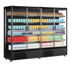 Wandkühlregal 4-türig schwarz PC2500B