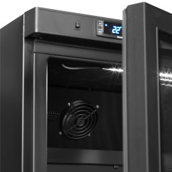 Glastürkühlschrank schwarz GN2/1 UR600BG